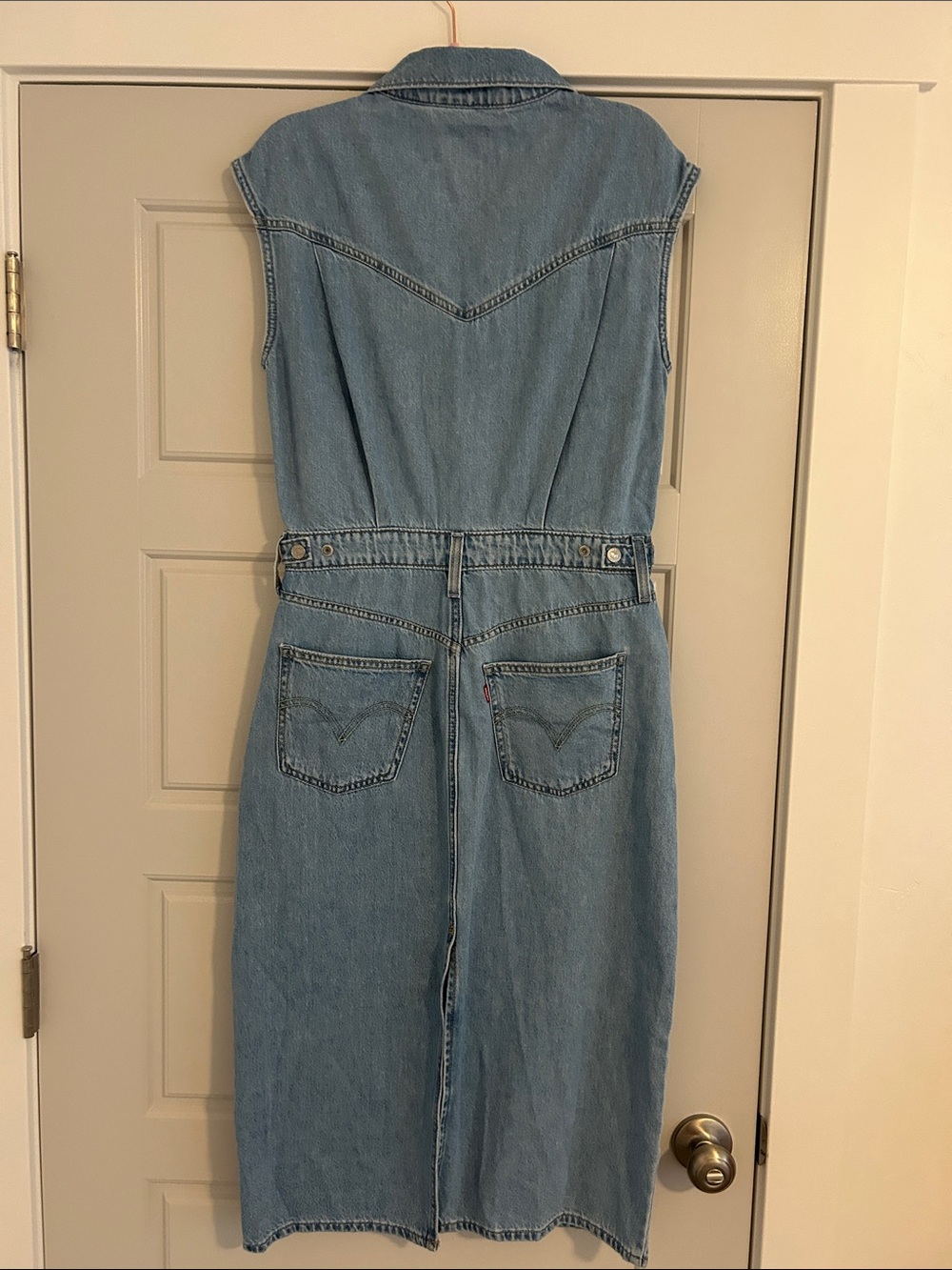 Levi’s Light Cap Sleeve Denim Jeans Midi Dress - Picture 7 of 8